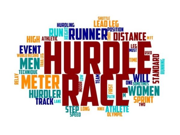 Hurdles Typography Background: A Vibrant, Hand-Drawn Word Cloud for Real Creative Work