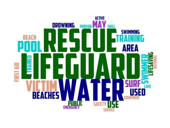 Lifeguard Typography Sticker: A Hand-Drawn Word Cloud for Authentic, Versatile Design