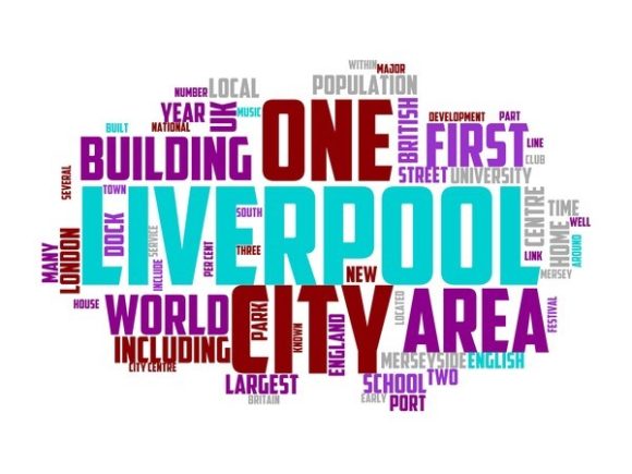 Liverpool Typography Print: Hand-Drawn Word Clouds for Creative, Inspirational Design